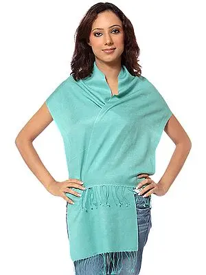 Malachite-Green Silk-Pashmina Scarf from Nepal
