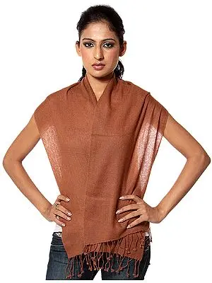 Brown Pure Pashmina Scarf from Nepal