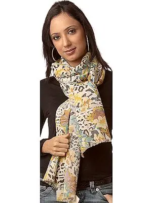 Multi-Color Scarf with Wild-Life Print