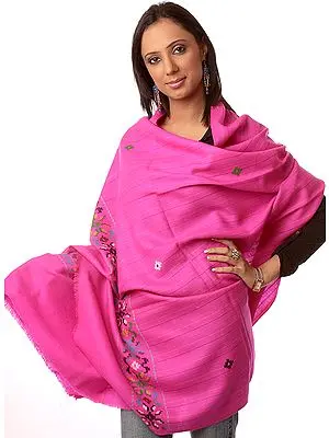 Magenta Shawl with Kullu Border
