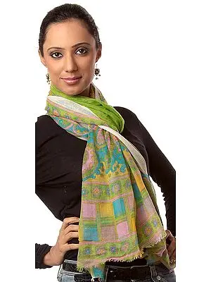 Cashmere Stole with Multi-Color Print