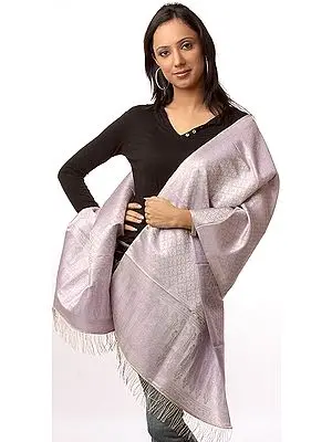 Lilac Zari Ektara Stole from Banaras