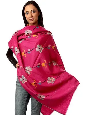 Magenta Kullu Shawl from Himachal Pradesh