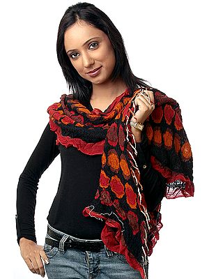 Tri-Color Printed Crushed Scarf