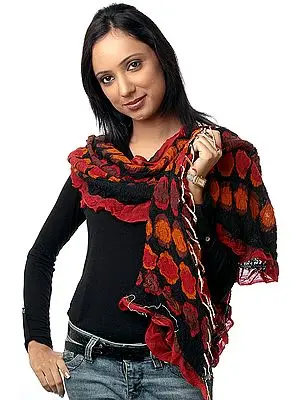 Tri-Color Printed Crushed Scarf