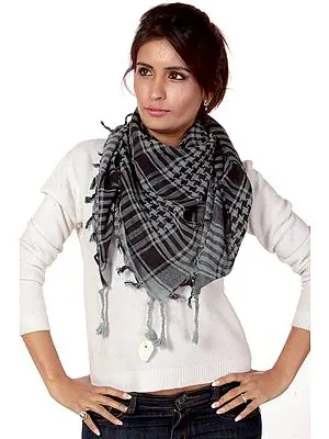 Gray and Black Arafat Scarf