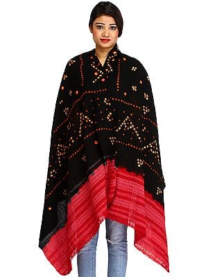 Double-Shaded Bandhani Tie Dye Shawl from Kutch