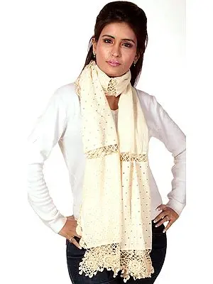 Ivory Crochet Shawl
