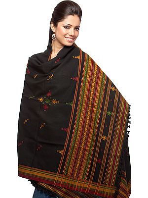 Black Shawl from Kutch with Mirrors