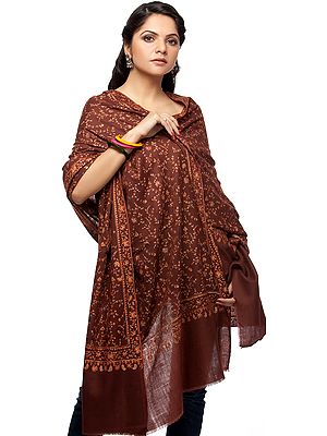 Pashmina Shawl with Intricate Sozni Embroidery