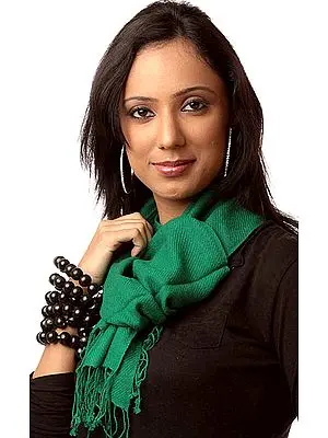 Green Pure Pashmina Scarf from Nepal