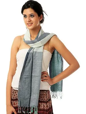 Tri-Color Check Scarf