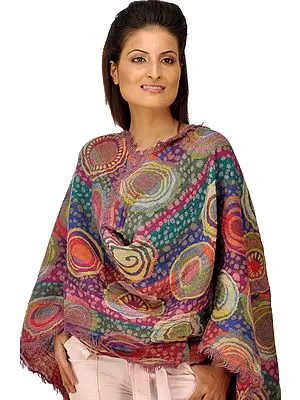 Multi-Color Jamawar Stole with Woven Spiral