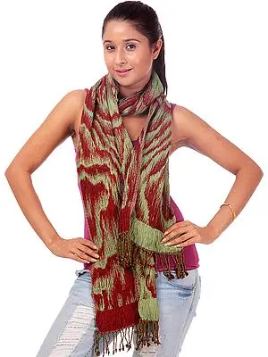Green and Red Lycra Scarf