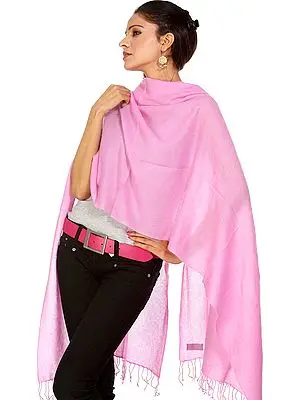 Plain Pink Pure Pashmina Stole from Nepal