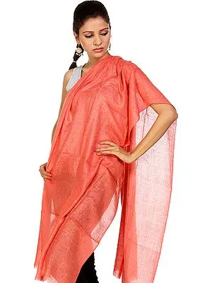 Holly-Berry Pink Stole with All Over Self Weave