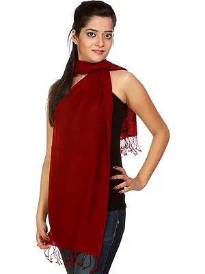 Plain Maroon Pure Pashmina Scarf