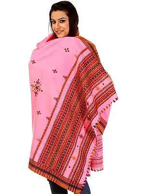 Hot-Pink Shawl from Kutch with Mirrors