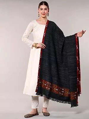 Yak Wool Kullu Shawl with Kinnauri Wooven Border