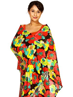 Multi-Color Digital-Printed Floral Stole