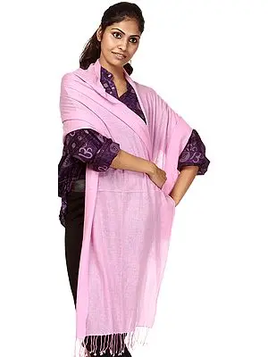 Plain Pink Pure Pashmina Stole from Nepal