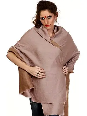 Plain Khaki Reversible Cashmere Stole