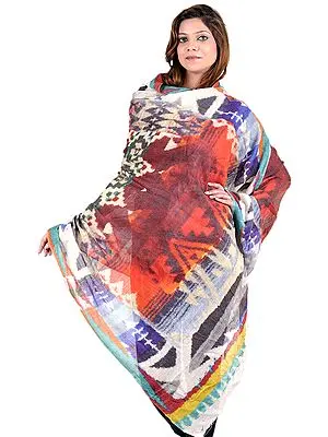 Multi-Color Digital Printed Shawl