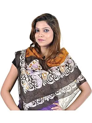 Mustard-Yellow Batik Dyed Scarf