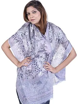 Lavender Digital Printed Floral Scarf