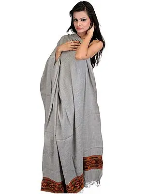 Wild-Dove Shawl from Kullu with Kinnauri Woven Border