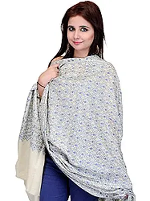 Kashmiri Tusha Shawl with Jafreen Jaal Embroidery by Hand