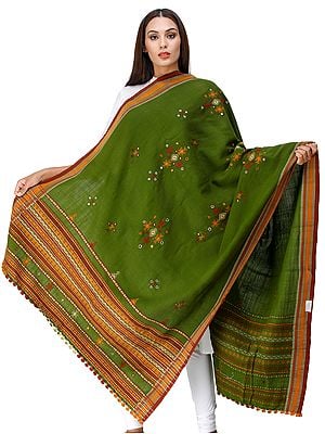 Shawl from Kutch with Embroidered Bootis and Mirrors