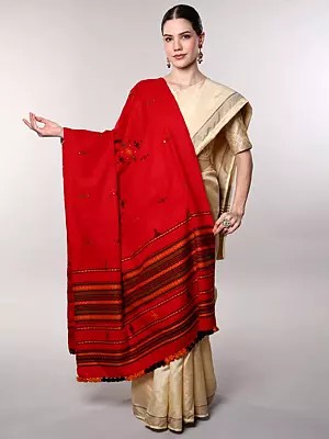 Shawl from Kutch with Embroidered Bootis and Mirrors