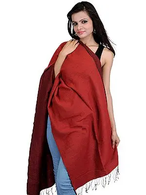 Mars-Red and Brown Plain Reversible Stole