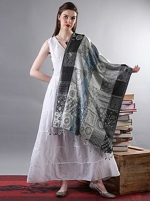 Reversible Super Silk Jamawar Stole with All-Over Weave