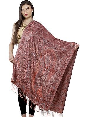 Reversible Super Silk Jamawar Stole with All-Over Weave