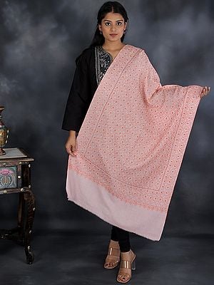 Tusha Stole from Kashmir with Jafreen Jaal Embroidery by Hand