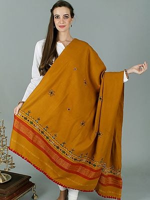 Shawl from Kutch with Embroidered Chakra and Mirrors