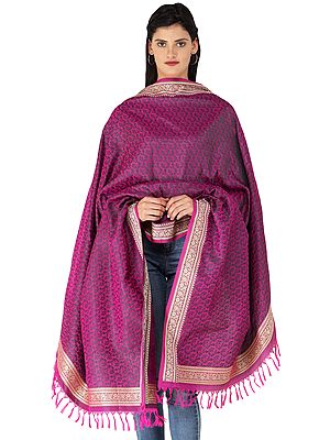 Hand-Woven Banarasi Shawl with Tanchoi Weave