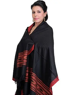 Handloom Stole from Kullu with Kinnauri Woven Border