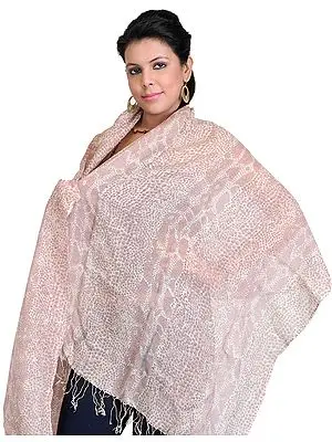 Woodrose-Pink Stole with Printed Snake Skin