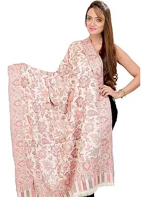 Kani Jamawar Shawl with Woven Flowers