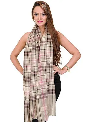 Pure Pashmina Burberry Stole Fine Enough to Pass Through a Ring