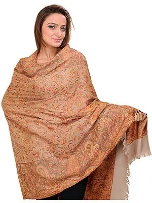 Kani Jamawar Shawl with Woven Paisleys