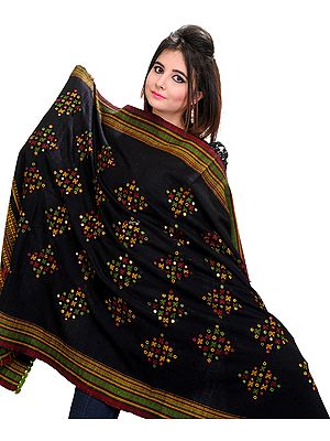 Shawl from Kutch with Embroidered Mirrors
