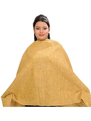 Wheat-Color Plain Eri Dupatta from Assam