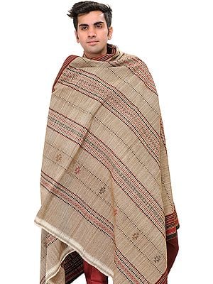 Men's Shawl from Kutch with All-Over Weave