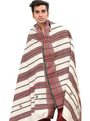 Men's Shawl from Kutch with All-Over Weave
