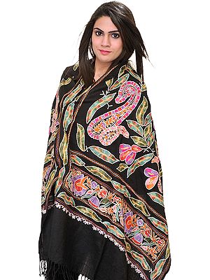 Stole from Amritsar with Aari Embroidery All-Over