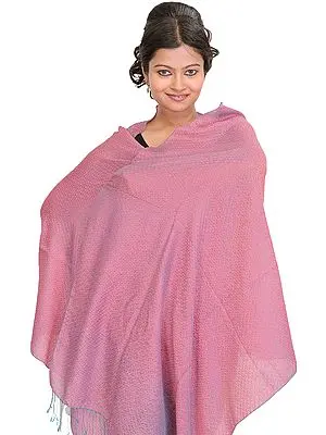 Water-Pashmina Stole from Nepal with Thread Weave All-Over